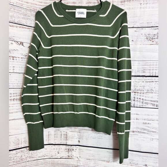 Stitches + Stripes Sweater Womens Sz S striped knit Pullover Otis Cypress Combo - Picture 5 of 11